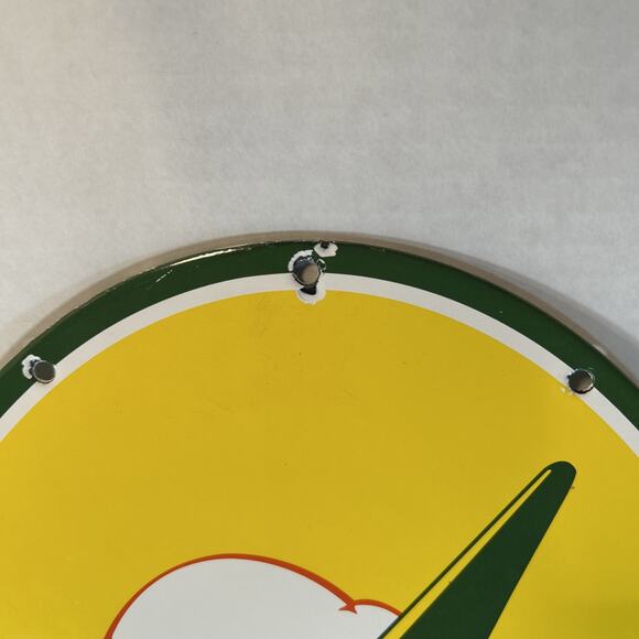 Clipper Gasoline 2-Sided Porcelain Sign 24"x14" Vintage Gas Oil Aviation Plane - Picture 4 of 10